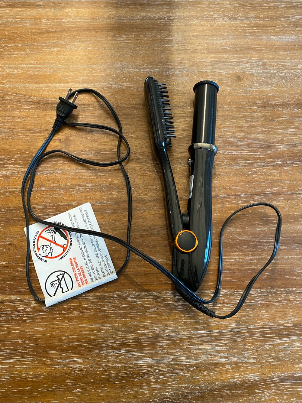 InStyler Black Hair Styling Tool w Built-in Comb - Professional Ceramic Barrel